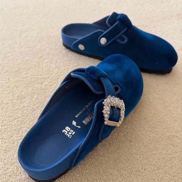 Manila Blahnik x Birkenstock Velvet Crystal Embellishment Mules. Never worn. - Picture 2 of 6